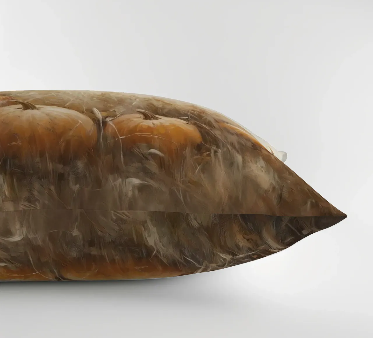 Zucche in un campo d'autunno cuscino da Melloi Art Print