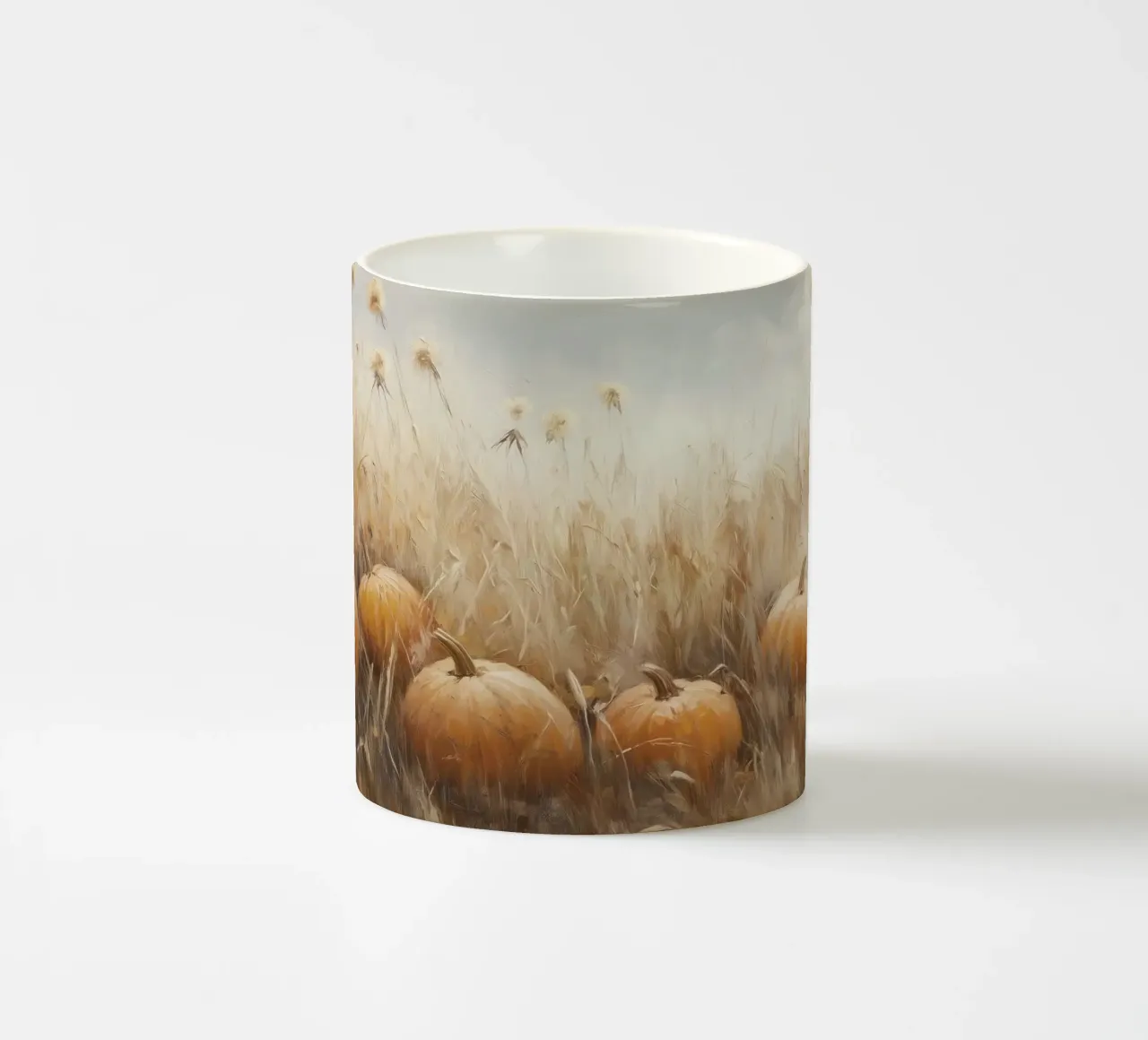 Pumpkins in an Autumn Field ceramic mug by Melloi Art Print