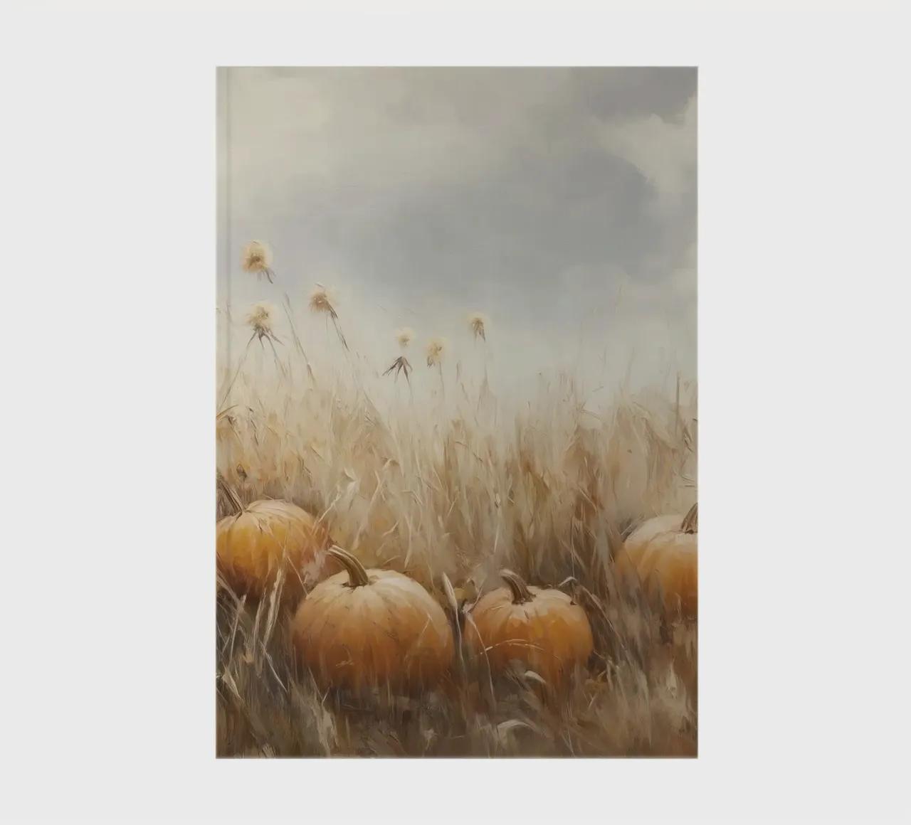 Citrouilles dans un champ d'automne carnet de notes de Melloi Art Print
