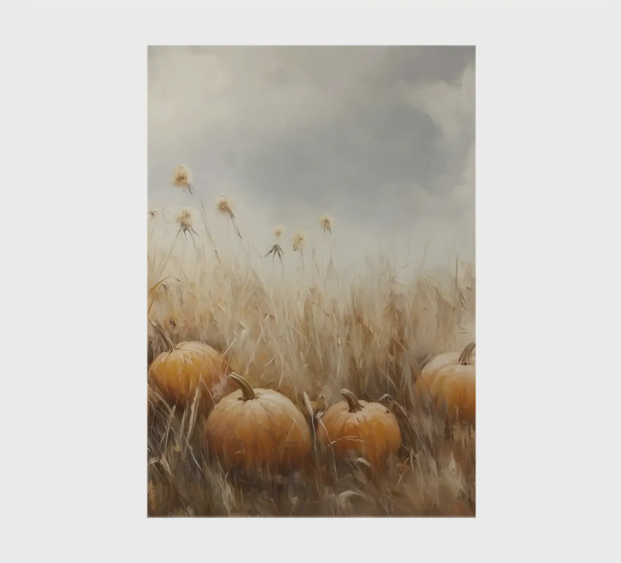 Citrouilles dans un champ d'automne carnet de notes de Melloi Art Print