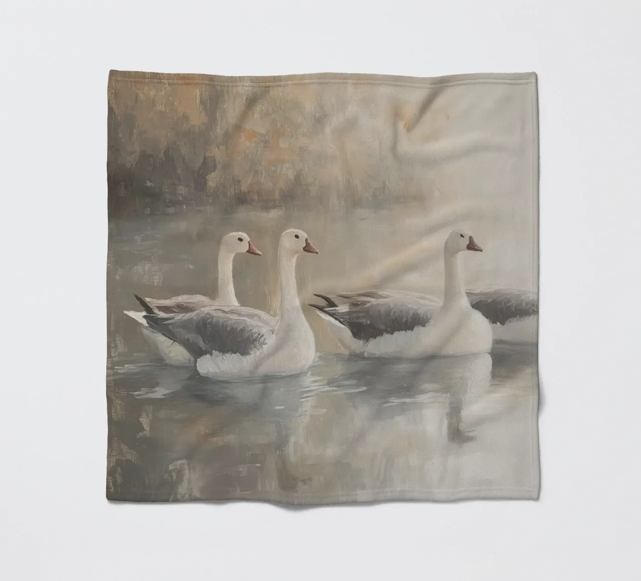 Oche tranquille sull'acqua coperta in pile da Melloi Art Print
