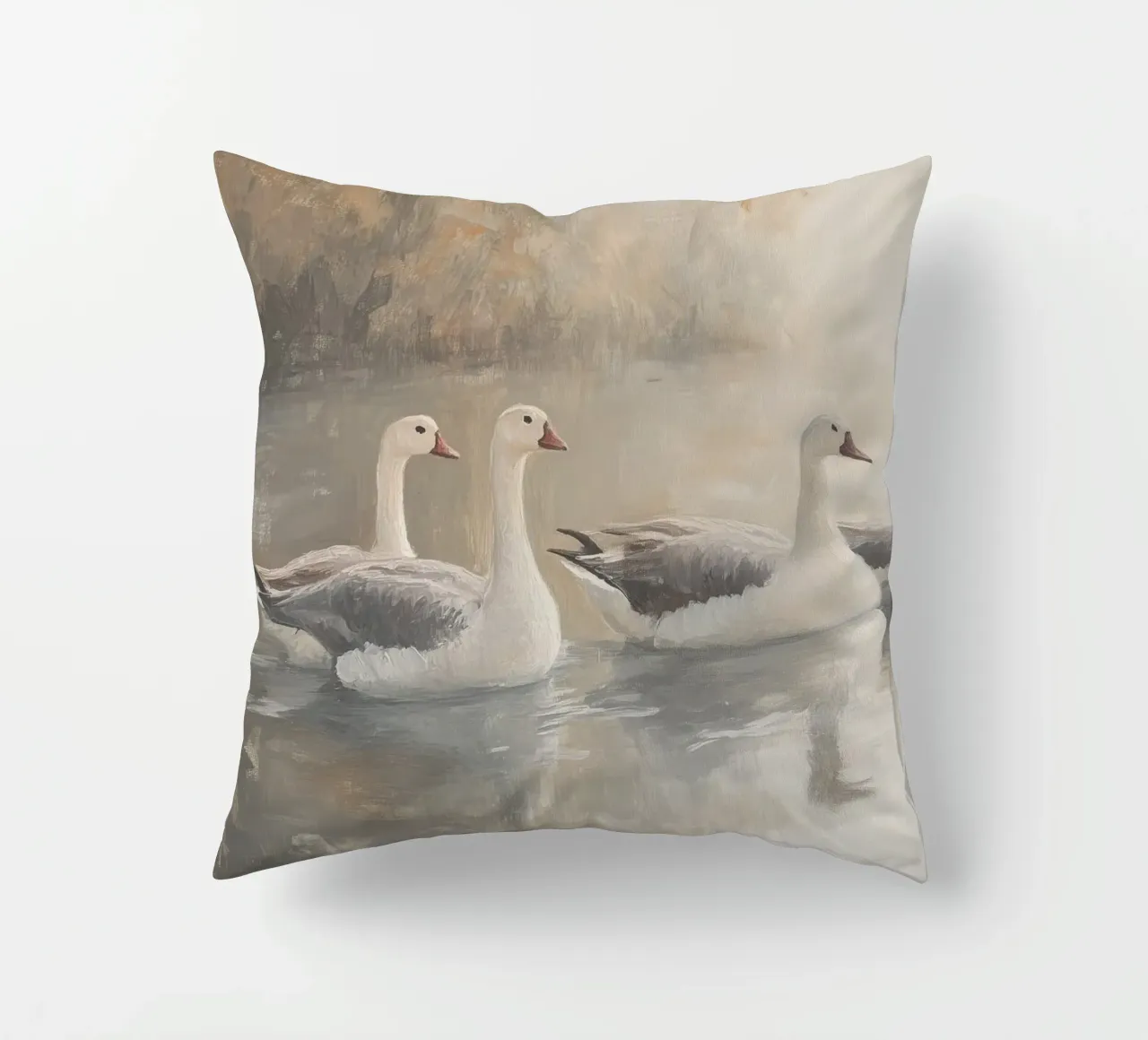 Oche tranquille sull'acqua cuscino da Melloi Art Print