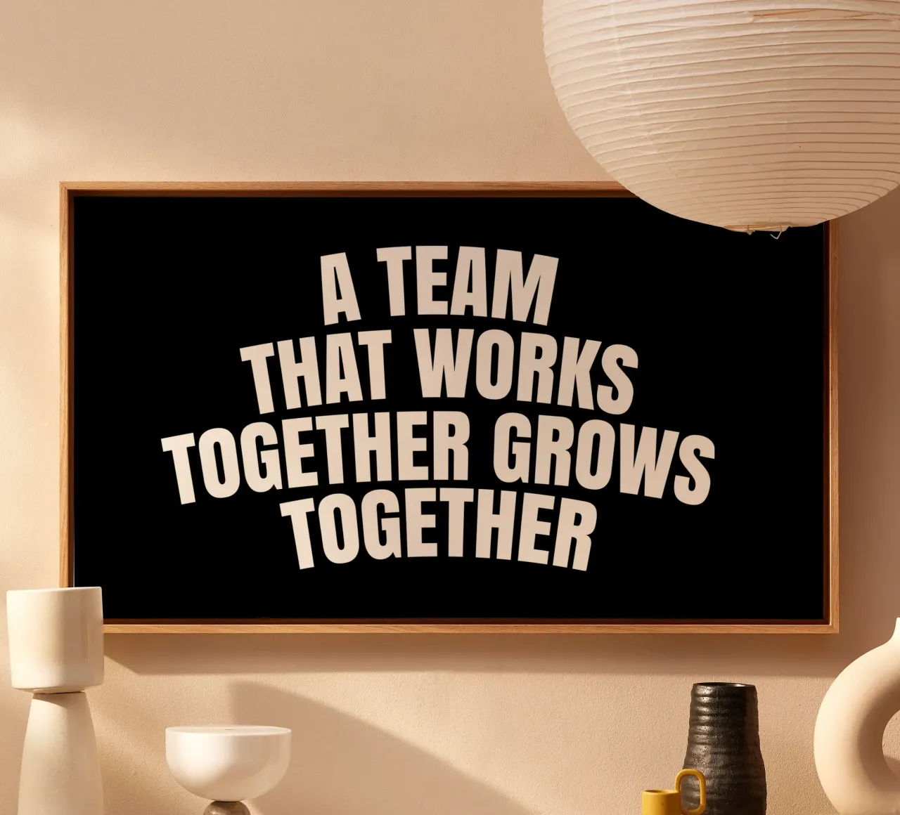 A team that works together grows together tela con Cornice a cassetta da happieeagle
