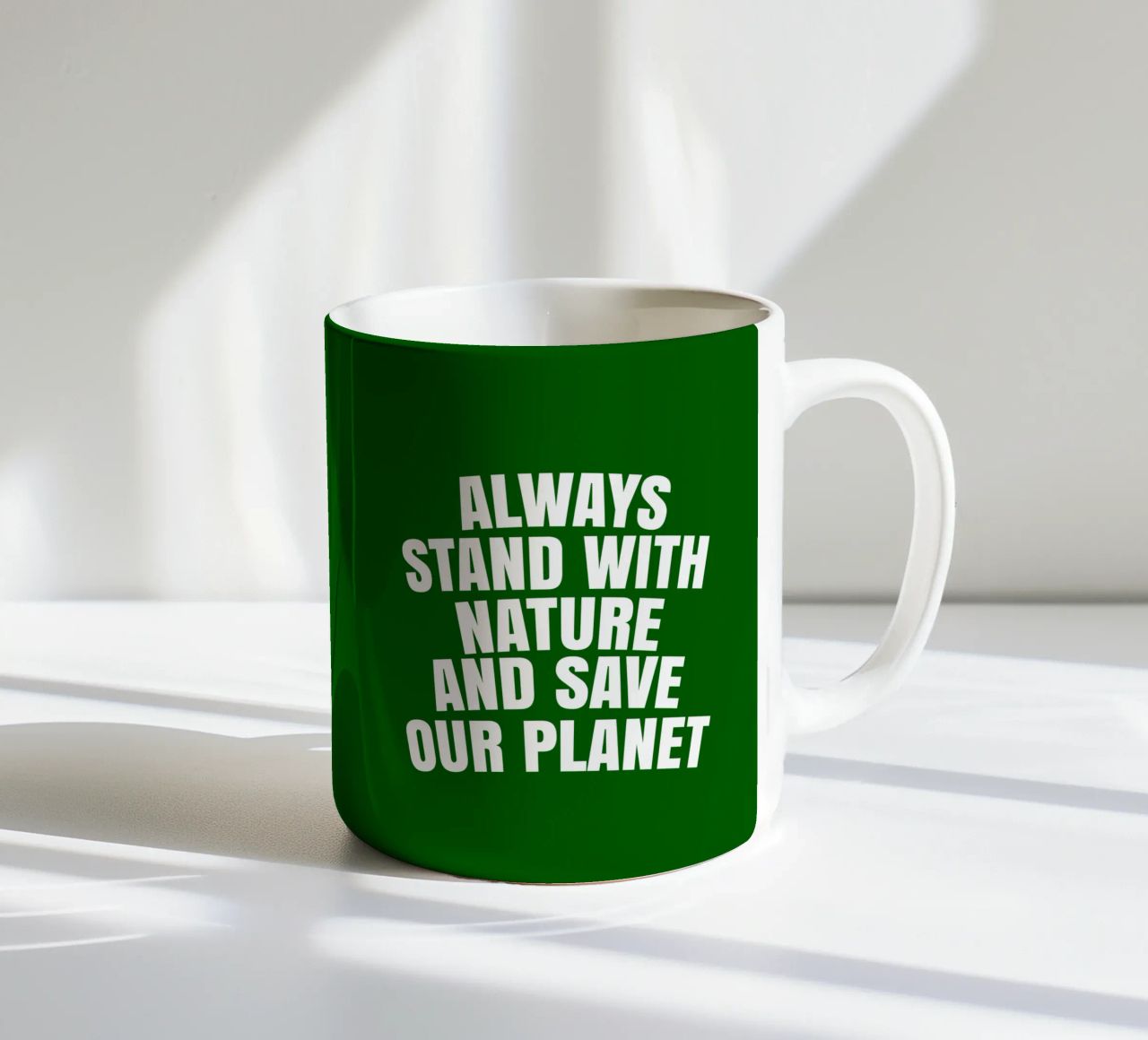 Always stand with nature and save our planet tazza in ceramica da happieeagle