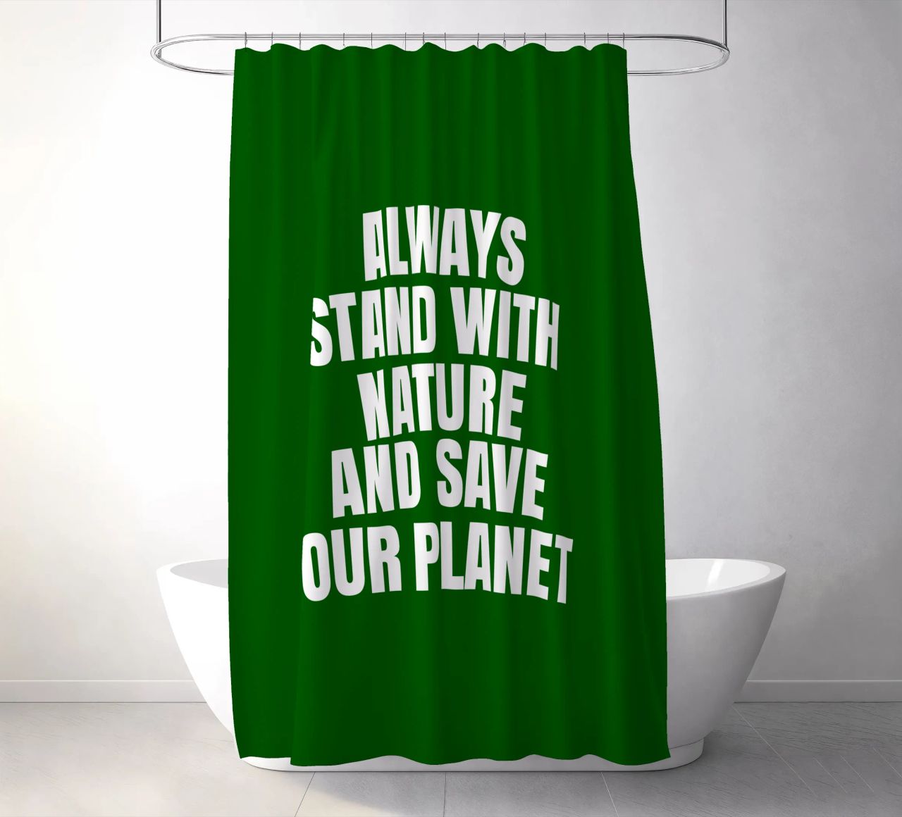 Always stand with nature and save our planet tenda da doccia da happieeagle