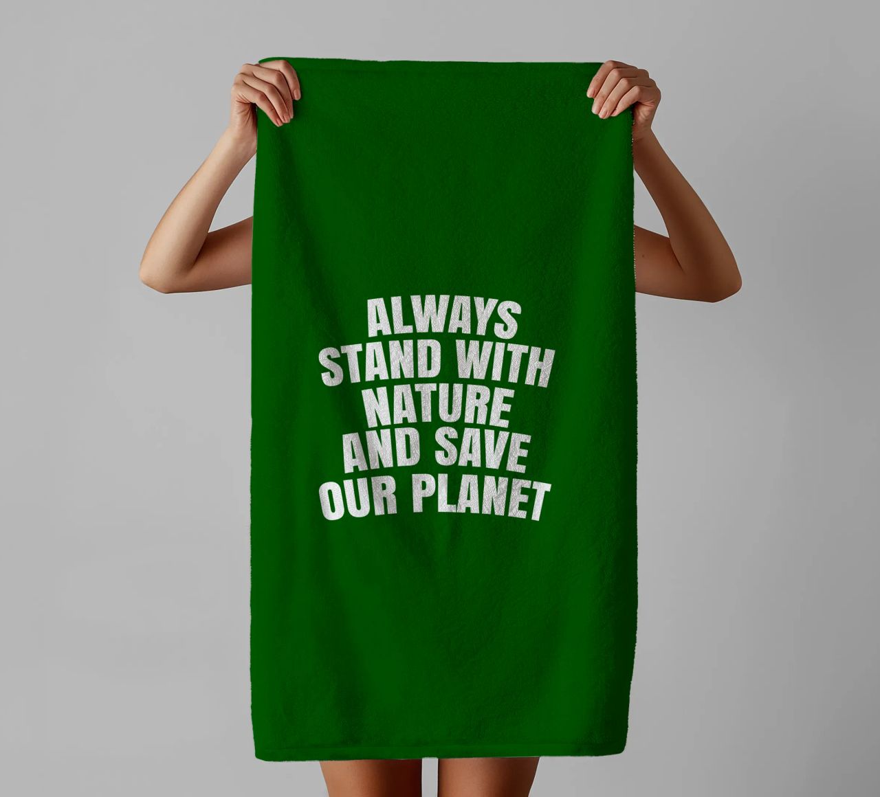 Always stand with nature and save our planet asciugamano da bagno da happieeagle