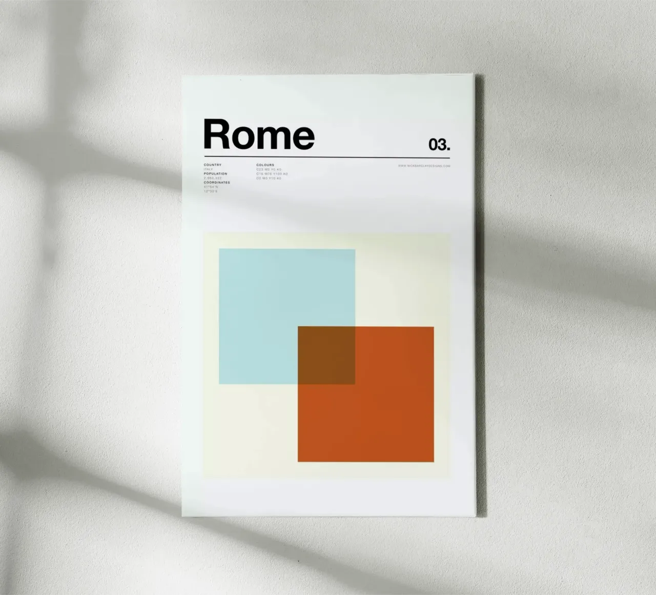 Rome canvas met Baklijst van Nick Barclay