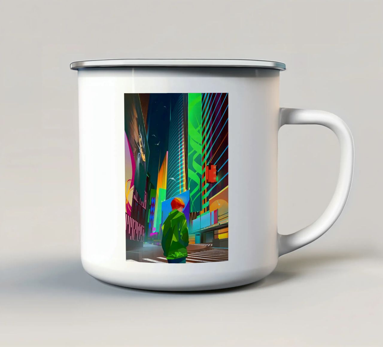 Cyberpunk style original poster tazza in smalto da Qiruihuang