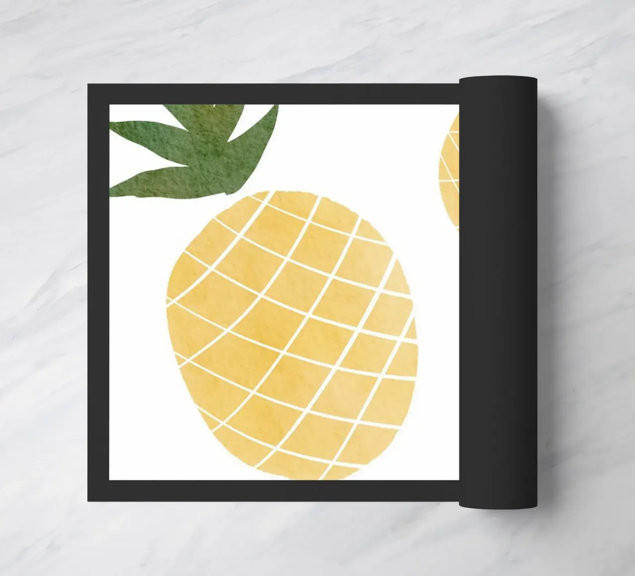 Pineapple Illustrations doormat by Melloi Art Print