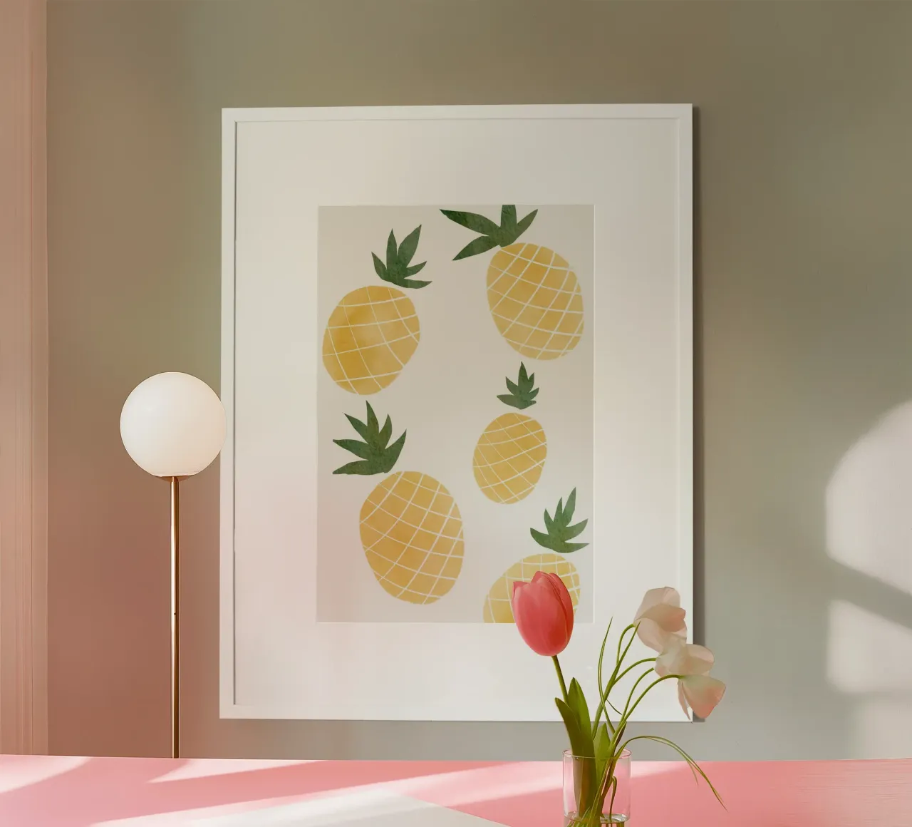 Pineapple Illustrations poster by Melloi Art Print
