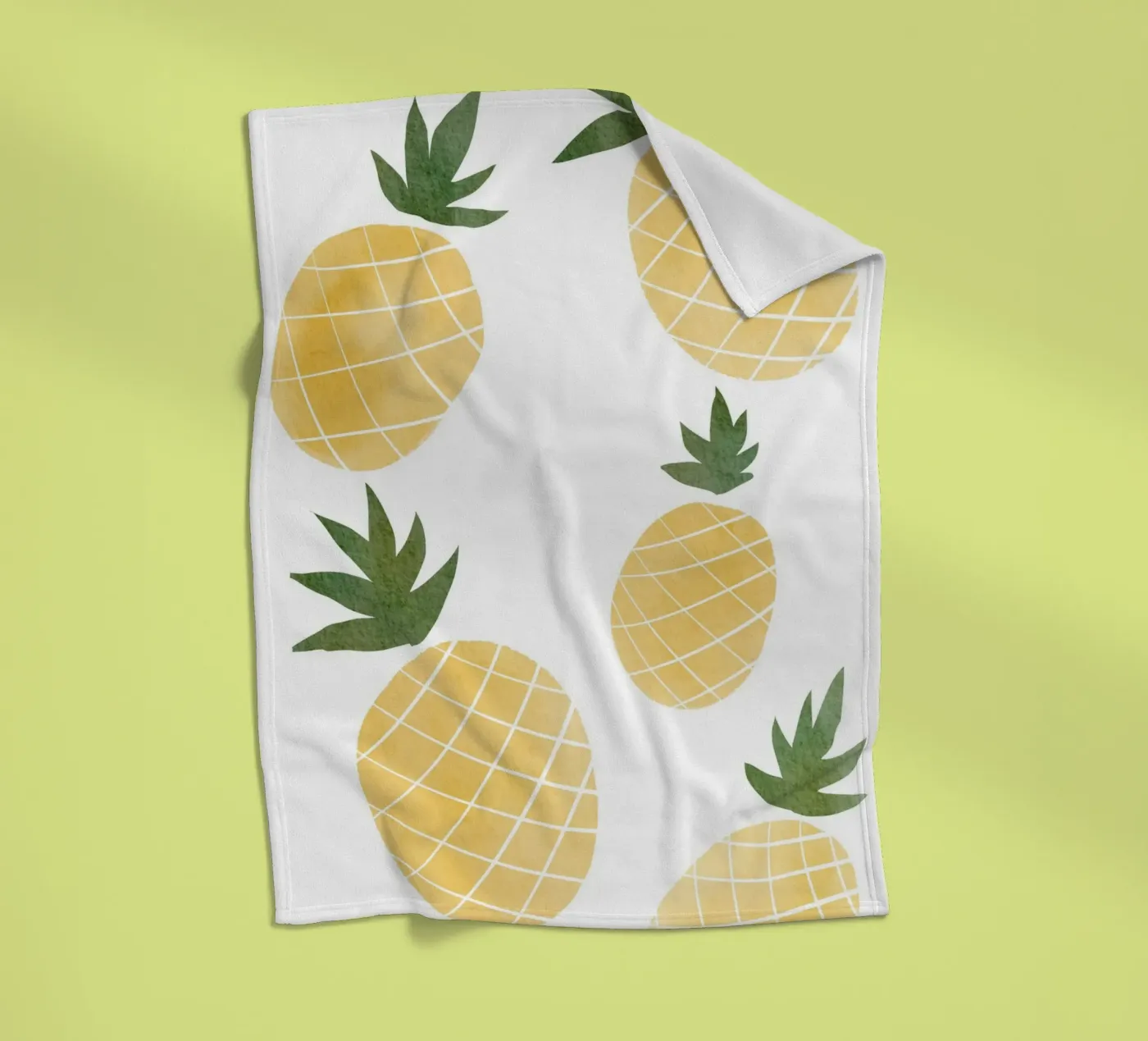 Pineapple Illustrations fleece blanket by Melloi Art Print
