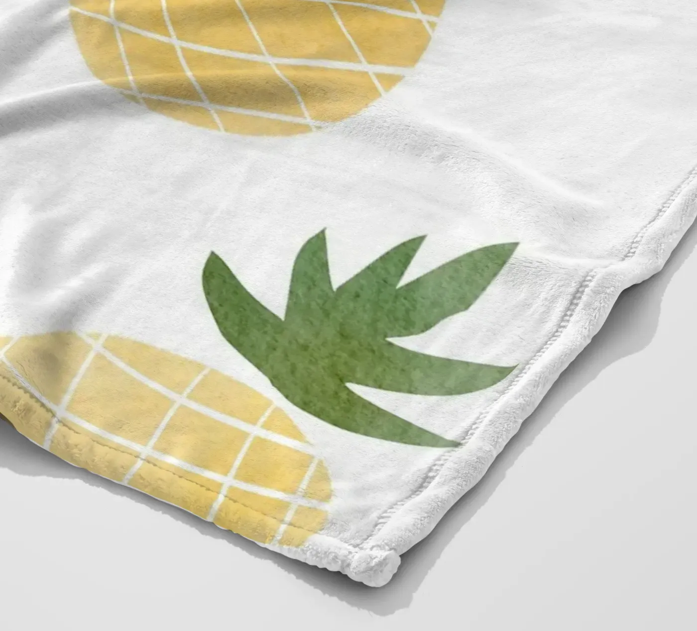 Pineapple Illustrations fleece blanket by Melloi Art Print