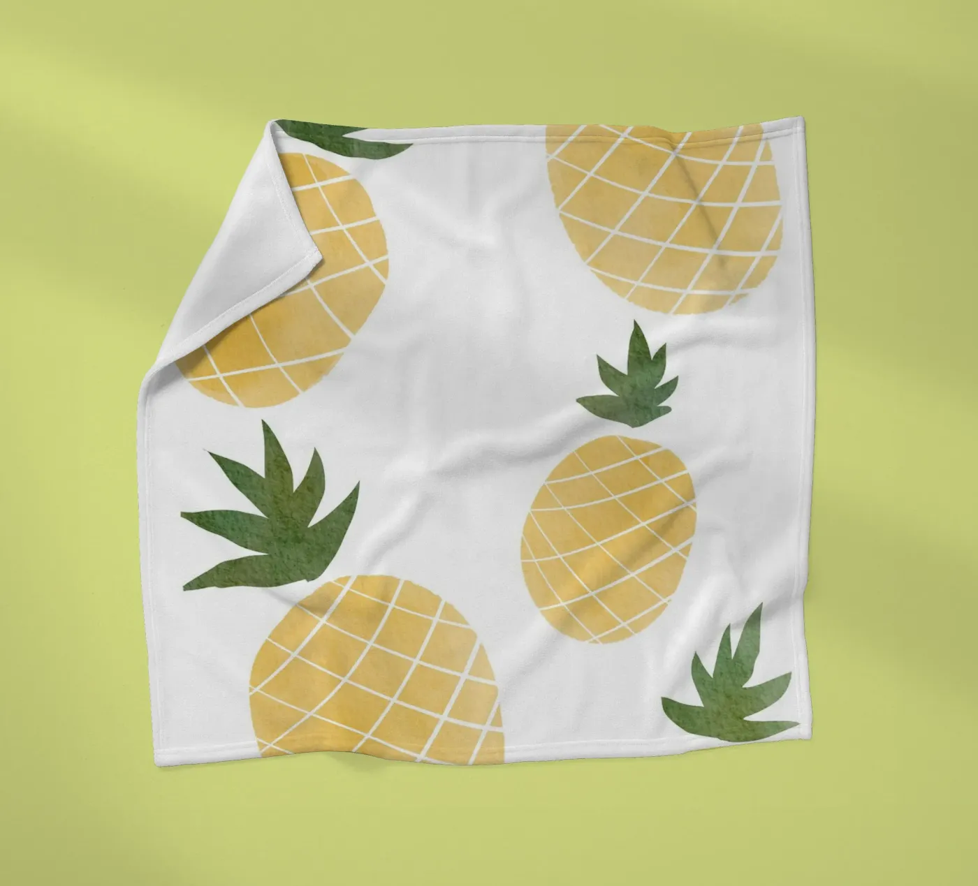 Pineapple Illustrations fleece blanket by Melloi Art Print