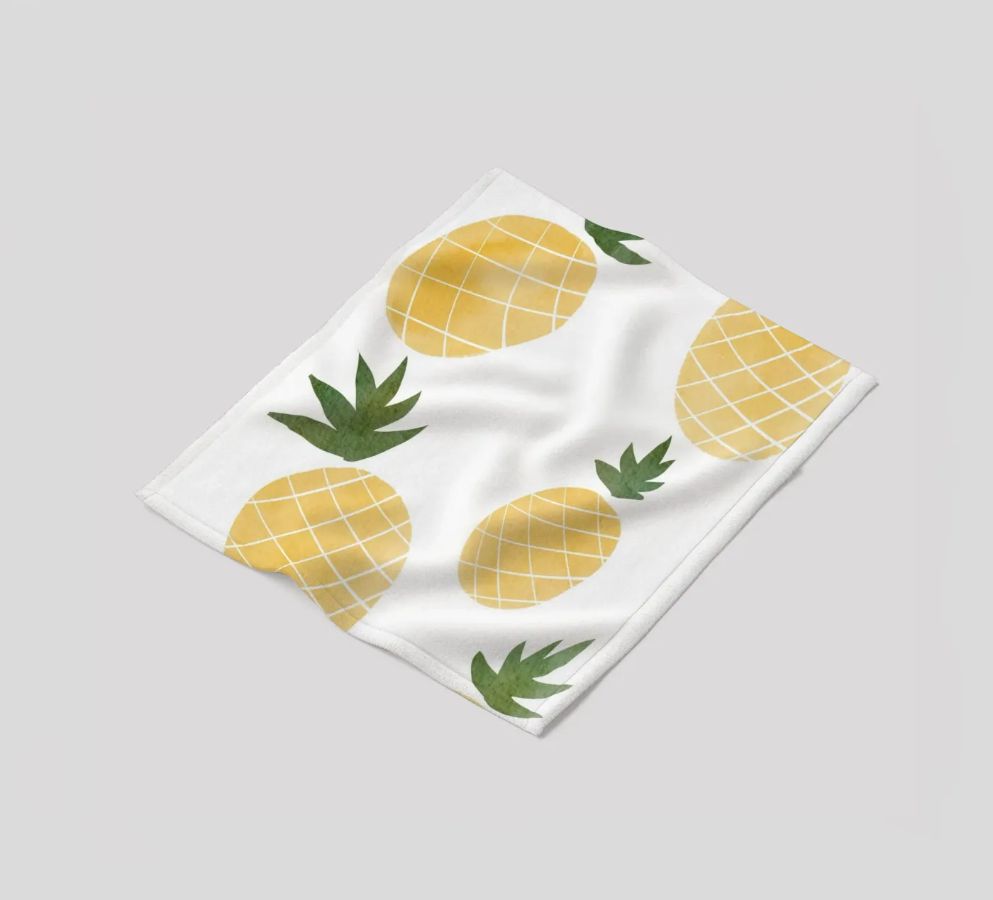 Pineapple Illustrations fleece blanket by Melloi Art Print