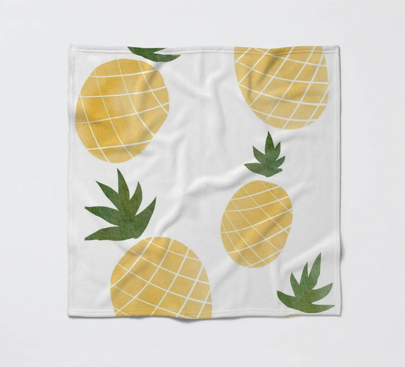 Pineapple Illustrations fleece blanket by Melloi Art Print