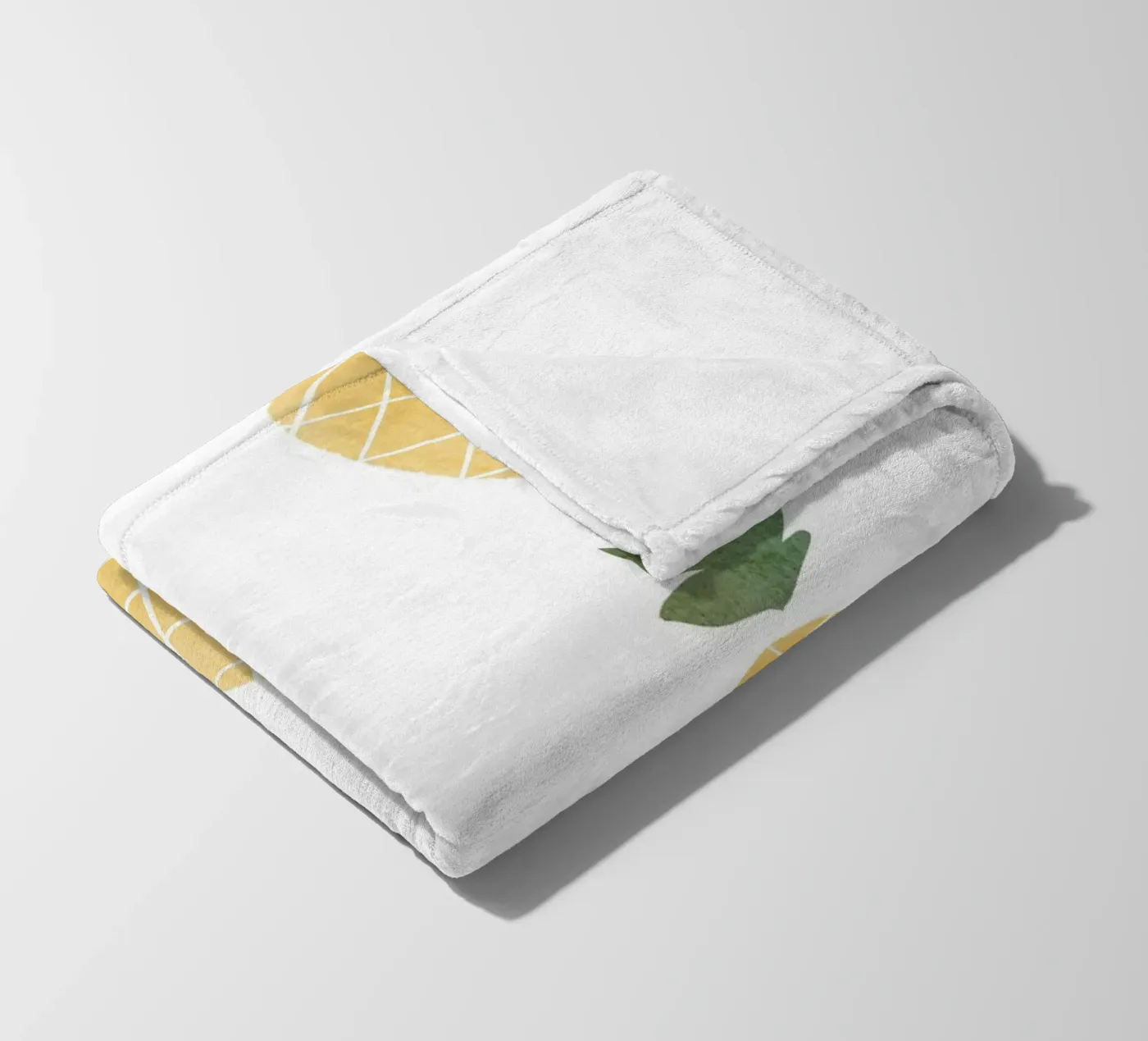 Pineapple Illustrations fleece blanket by Melloi Art Print