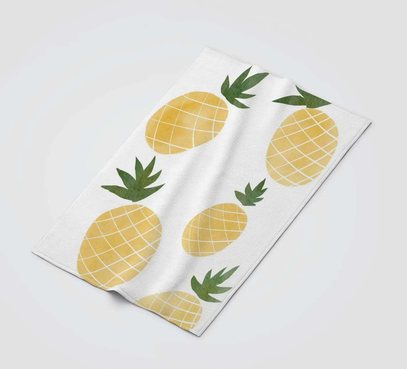 Pineapple Illustrations fleece blanket by Melloi Art Print
