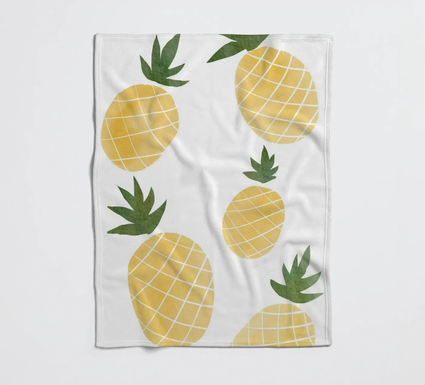 Pineapple Illustrations fleece blanket by Melloi Art Print