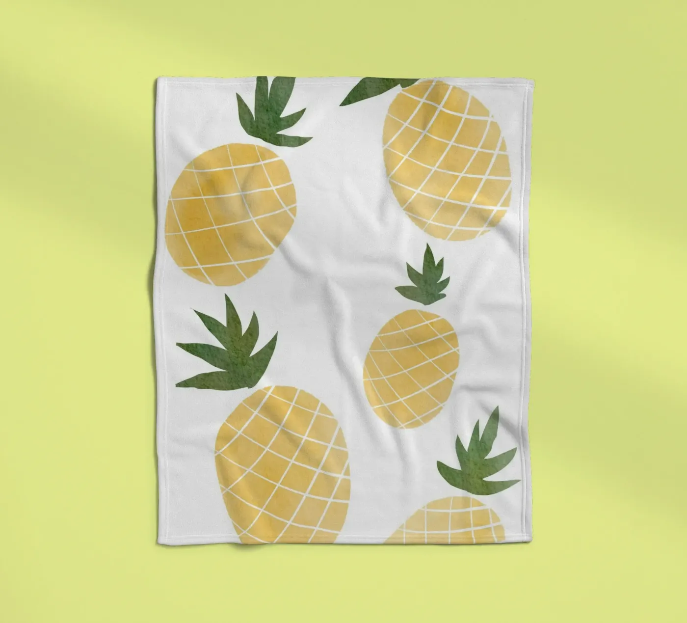 Pineapple Illustrations fleece blanket by Melloi Art Print