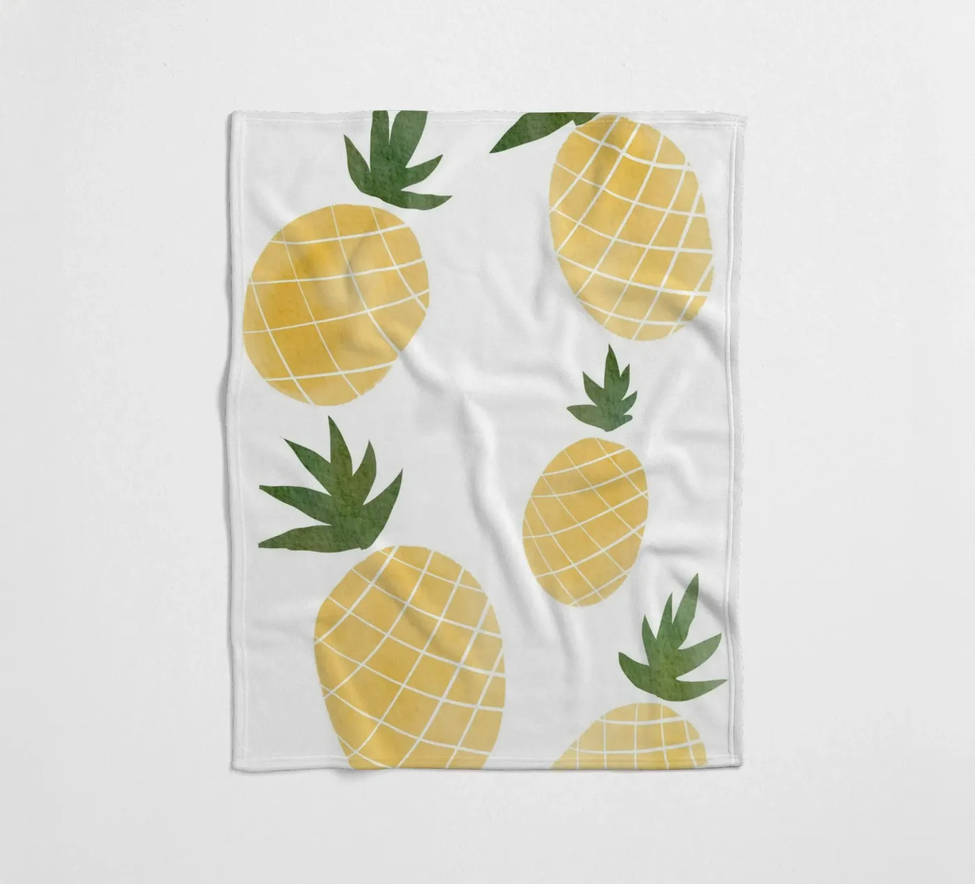 Pineapple Illustrations fleece blanket by Melloi Art Print