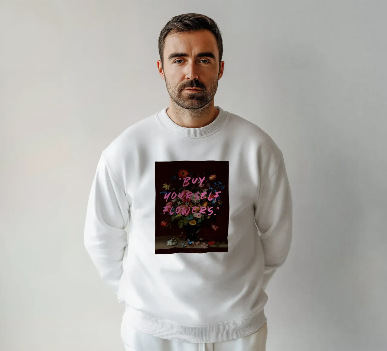 Comprate i vostri fiori", Pittura floreale felpa da Carinaprint