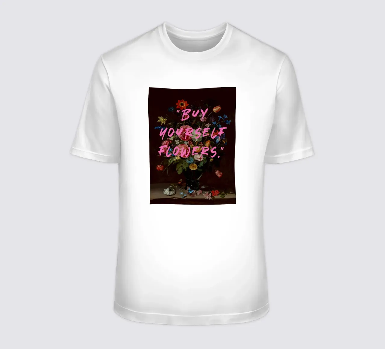 Comprate i vostri fiori", Pittura floreale t-shirt da Carinaprint
