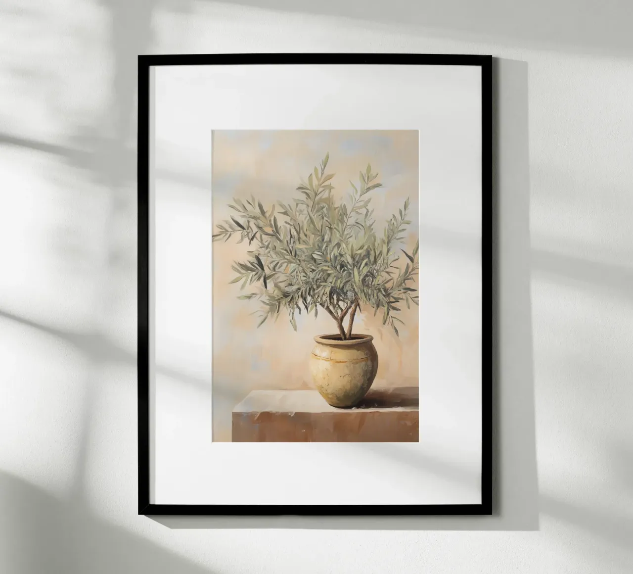 Eleganter getöpferter Olivenbaum Poster von Melloi Art Print