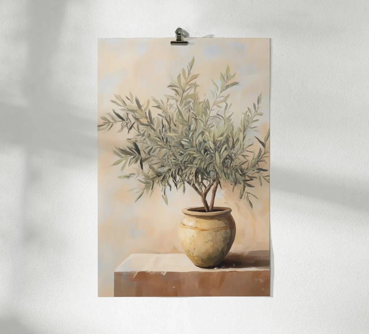 Eleganter getöpferter Olivenbaum Poster von Melloi Art Print