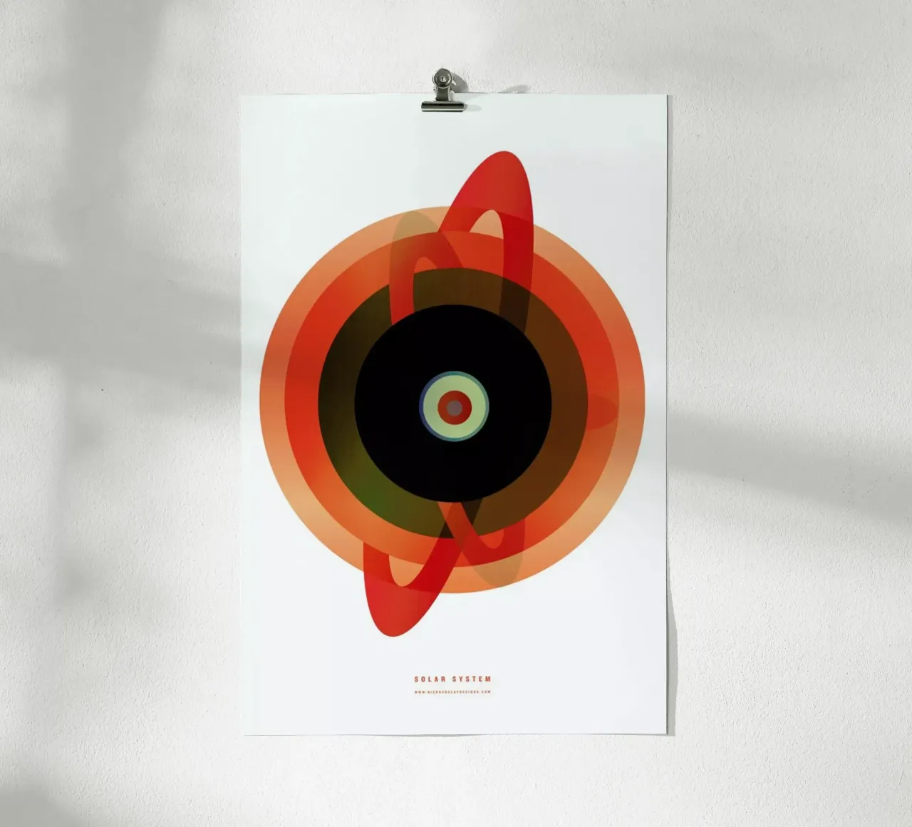 Solarsystem poster con telaio in plastica da Nick Barclay