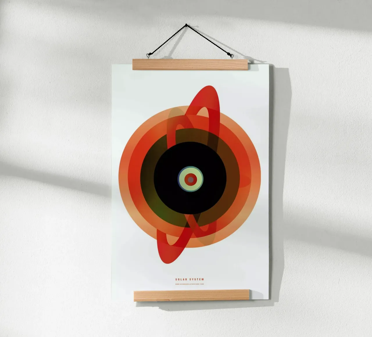 Solarsystem poster con telaio in plastica da Nick Barclay