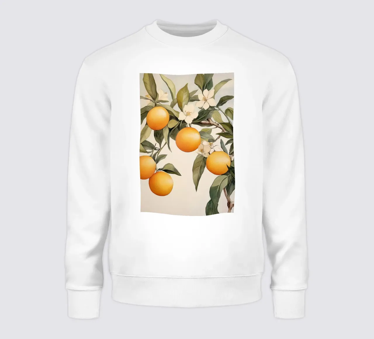 Ramo di albero arancione con fiori felpa da Melloi Art Print