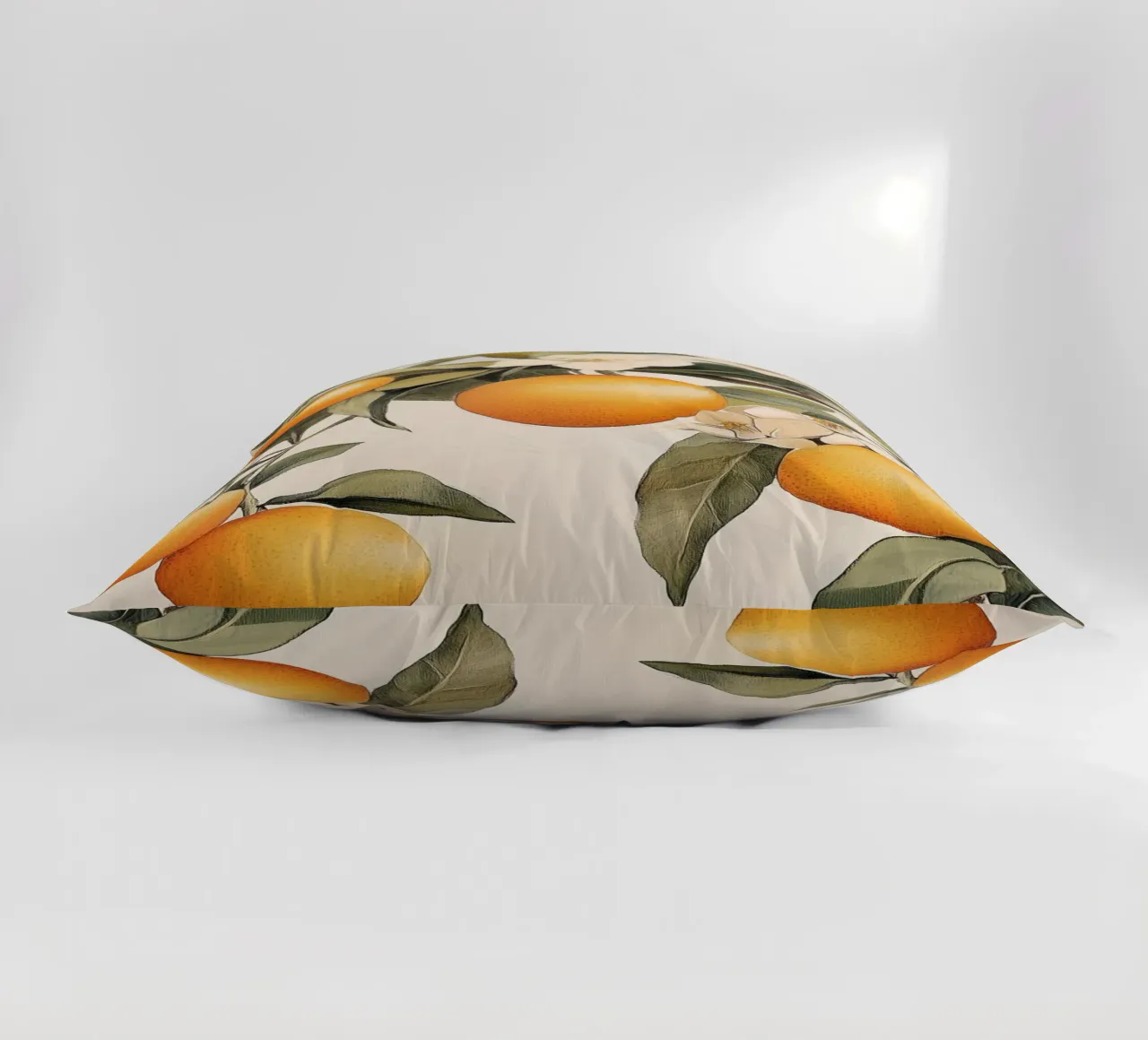 Ramo di albero arancione con fiori cuscino da Melloi Art Print