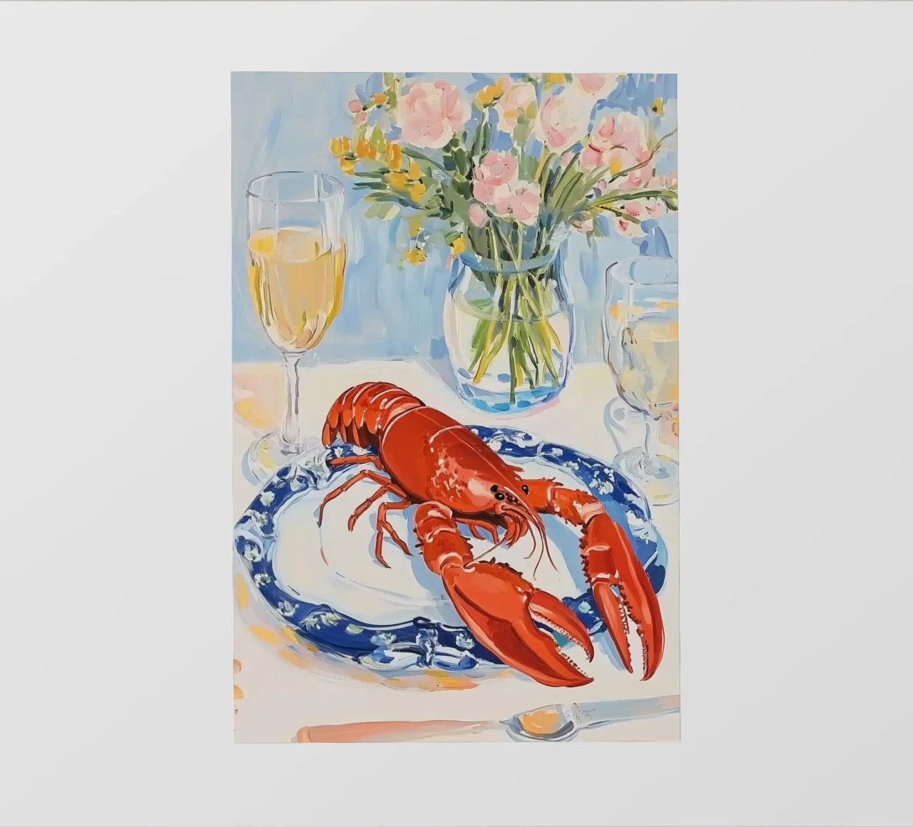 Festive Lobster Dinner photo wallpaper by Melloi Art Print