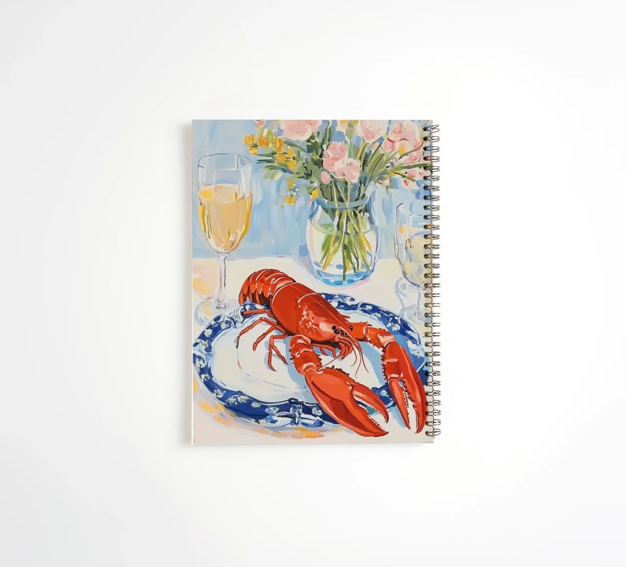Festive Lobster Dinner spiral notebook by Melloi Art Print