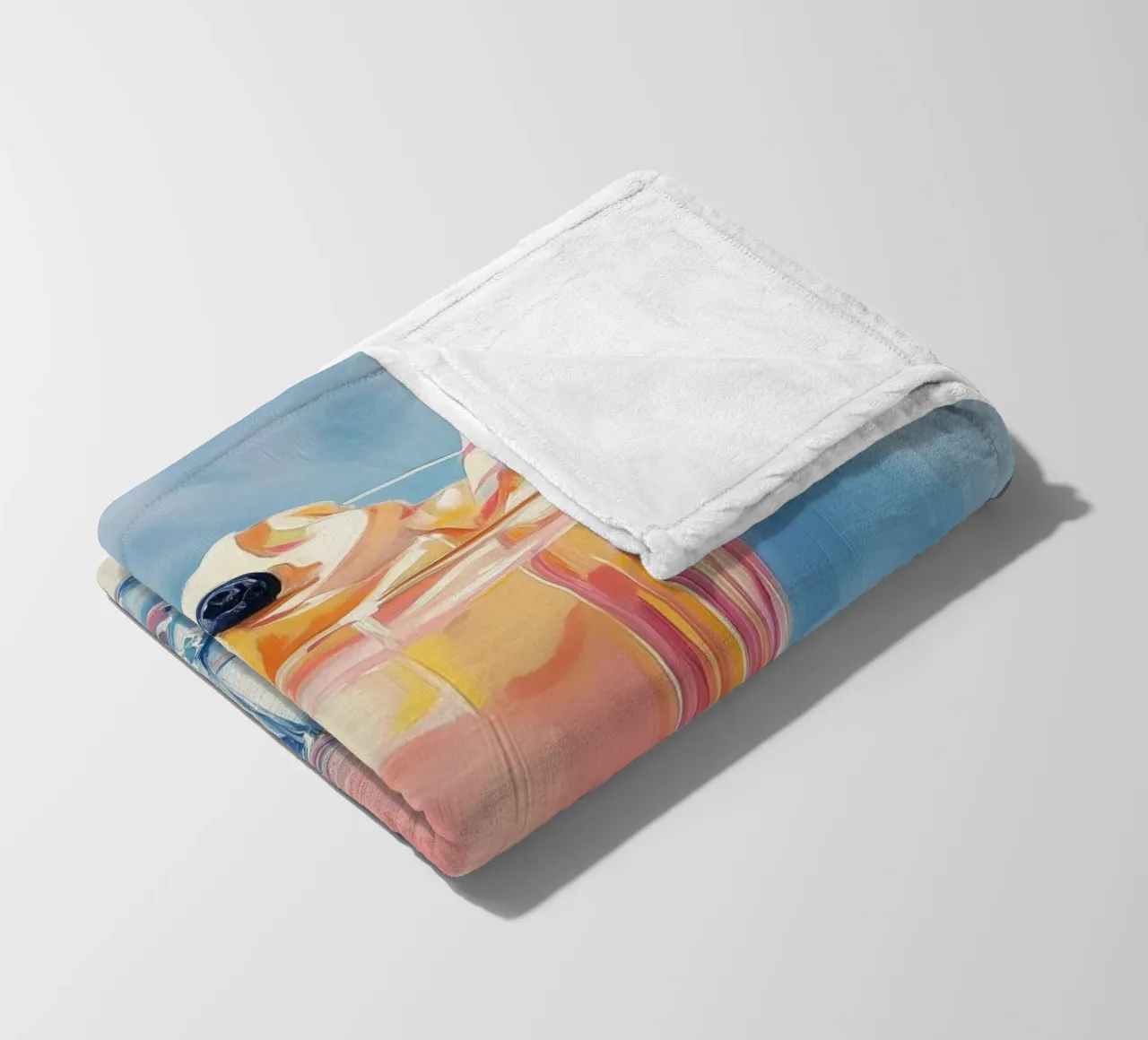 Pink Milkshake with Fresh Fruits fleece blanket by Melloi Art Print