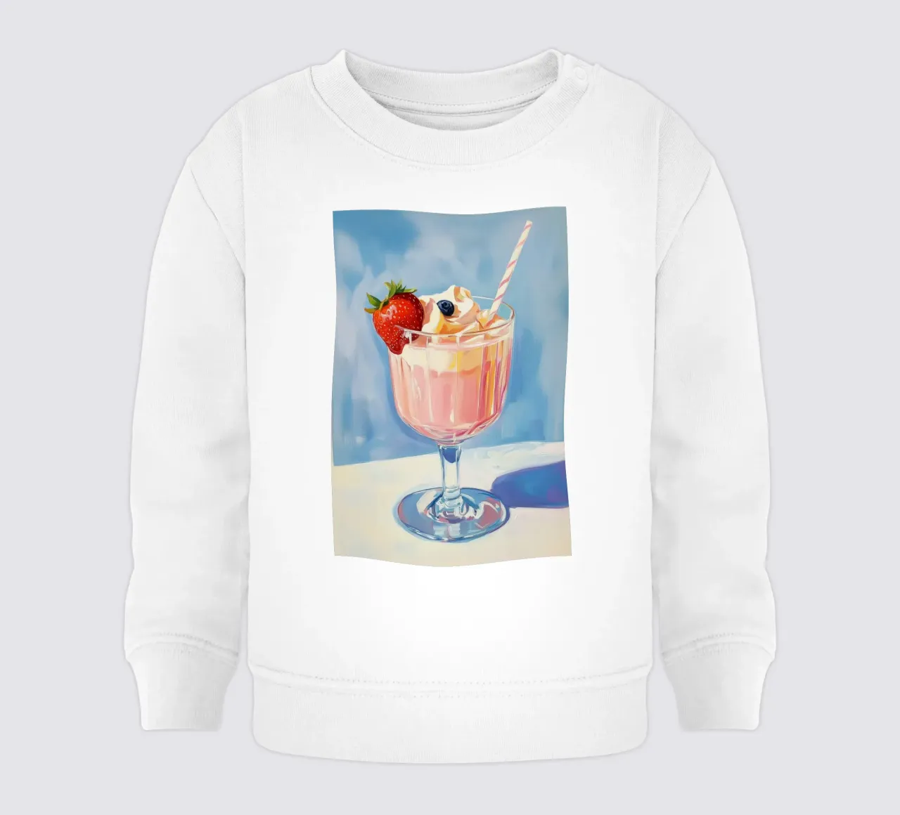 Frullato rosa con frutta fresca felpa neonato da Melloi Art Print