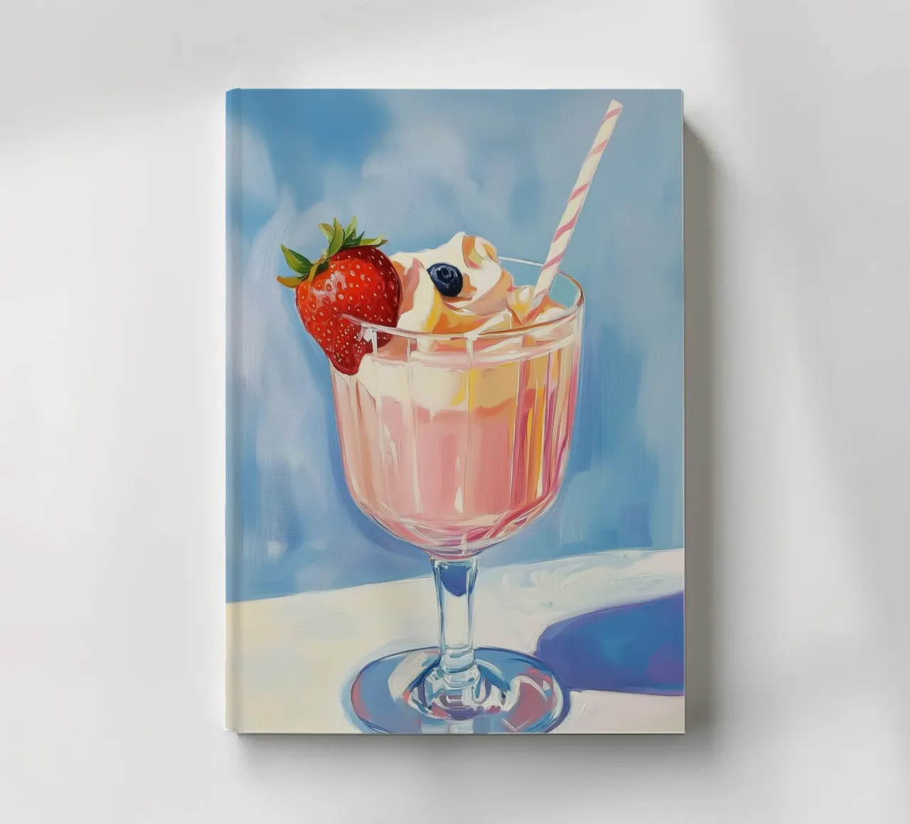 Pink Milkshake with Fresh Fruits notebook by Melloi Art Print