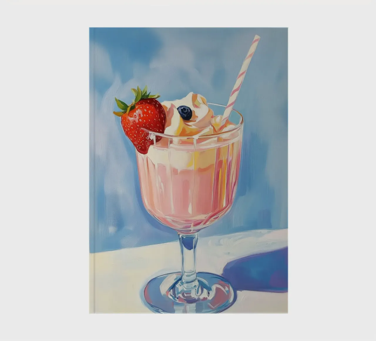 Pink Milkshake with Fresh Fruits notebook by Melloi Art Print