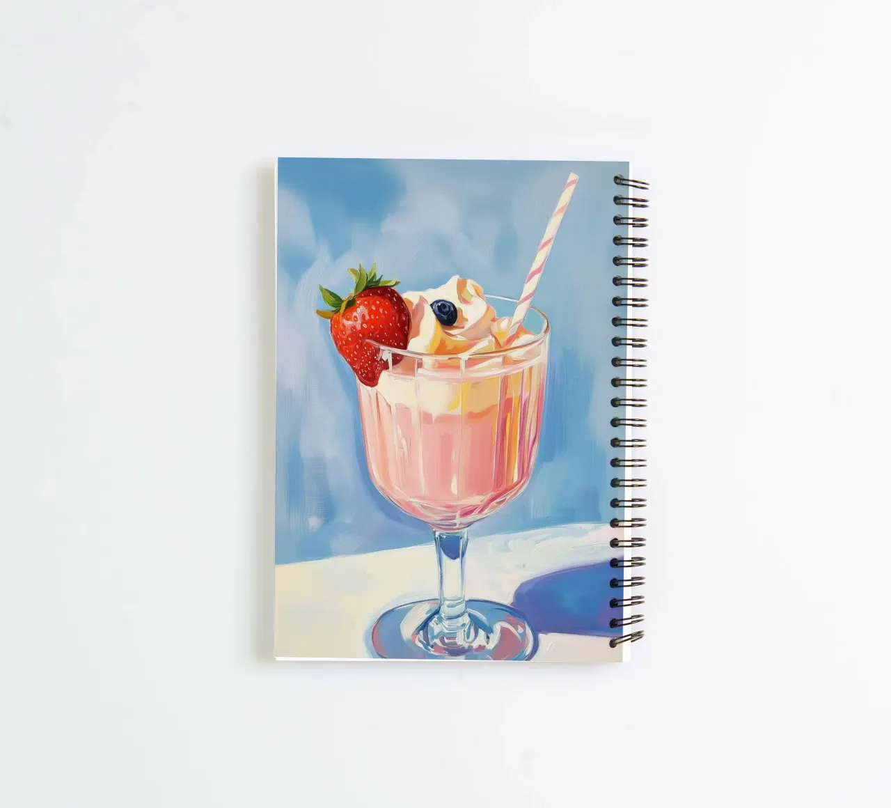 Pink Milkshake with Fresh Fruits spiral notebook by Melloi Art Print