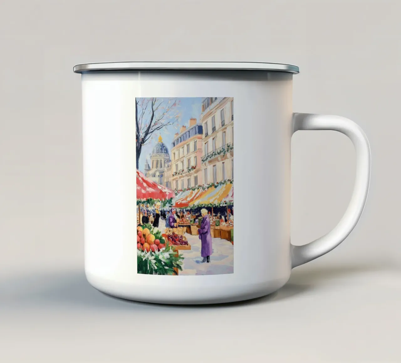 Mercatino invernale tazza in smalto da Melloi Art Print