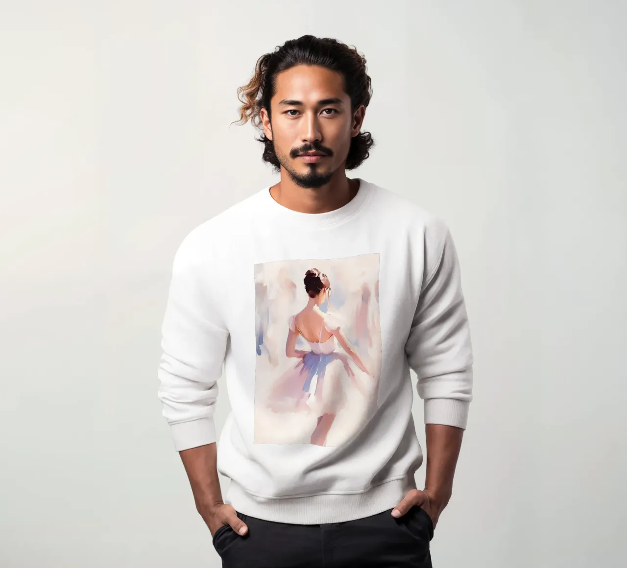 Ballerina in White Tutu sweatshirt by Melloi Art Print
