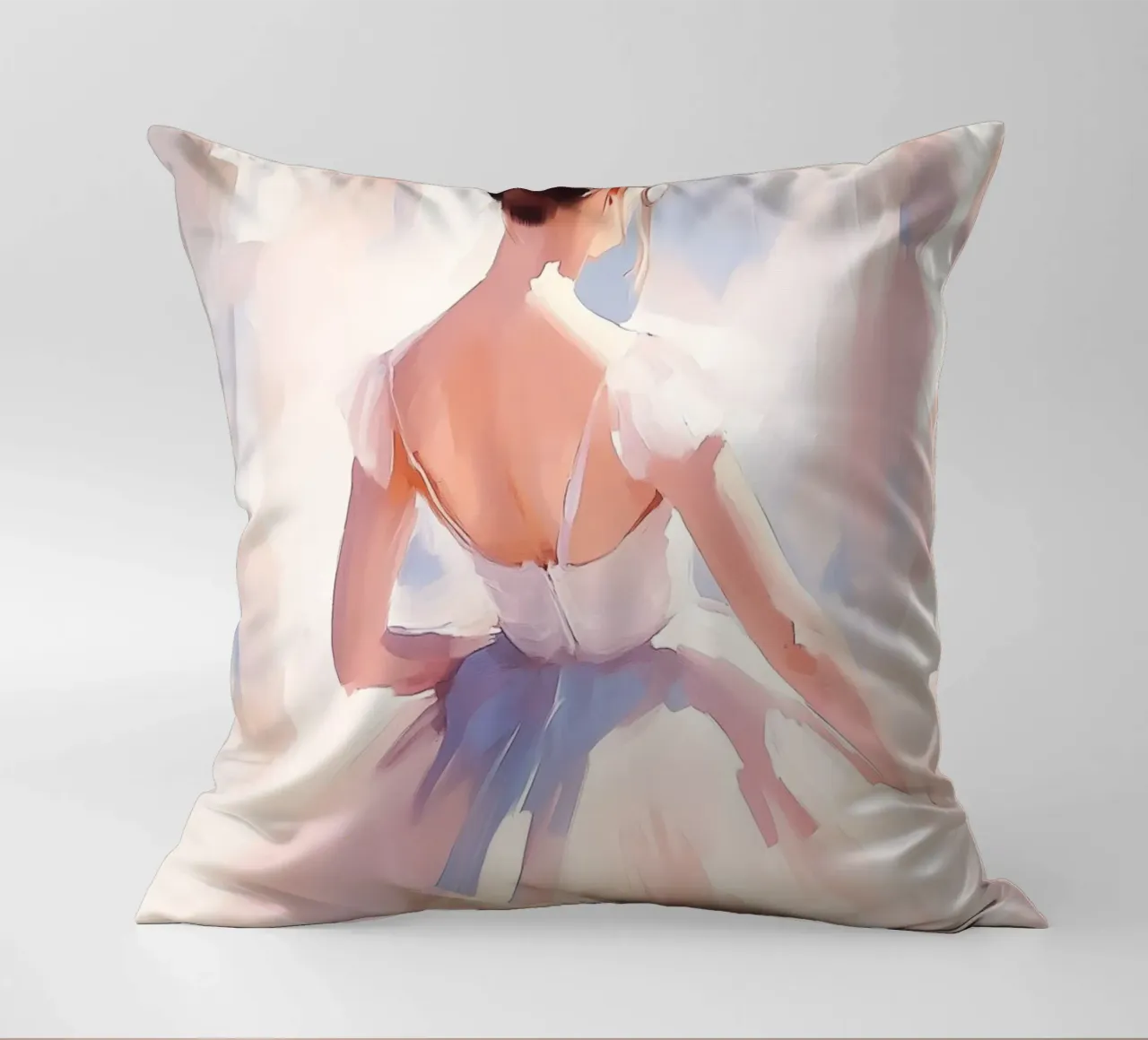 Ballerina in tutù bianco cuscino da Melloi Art Print