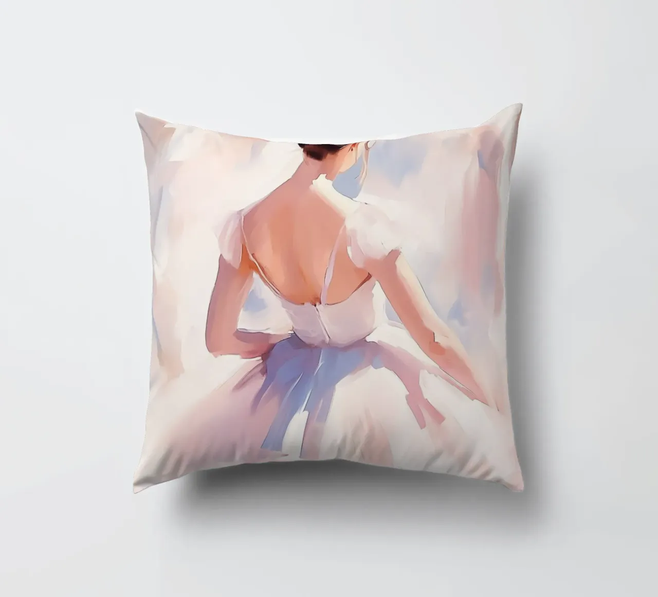 Ballerina in tutù bianco cuscino da Melloi Art Print