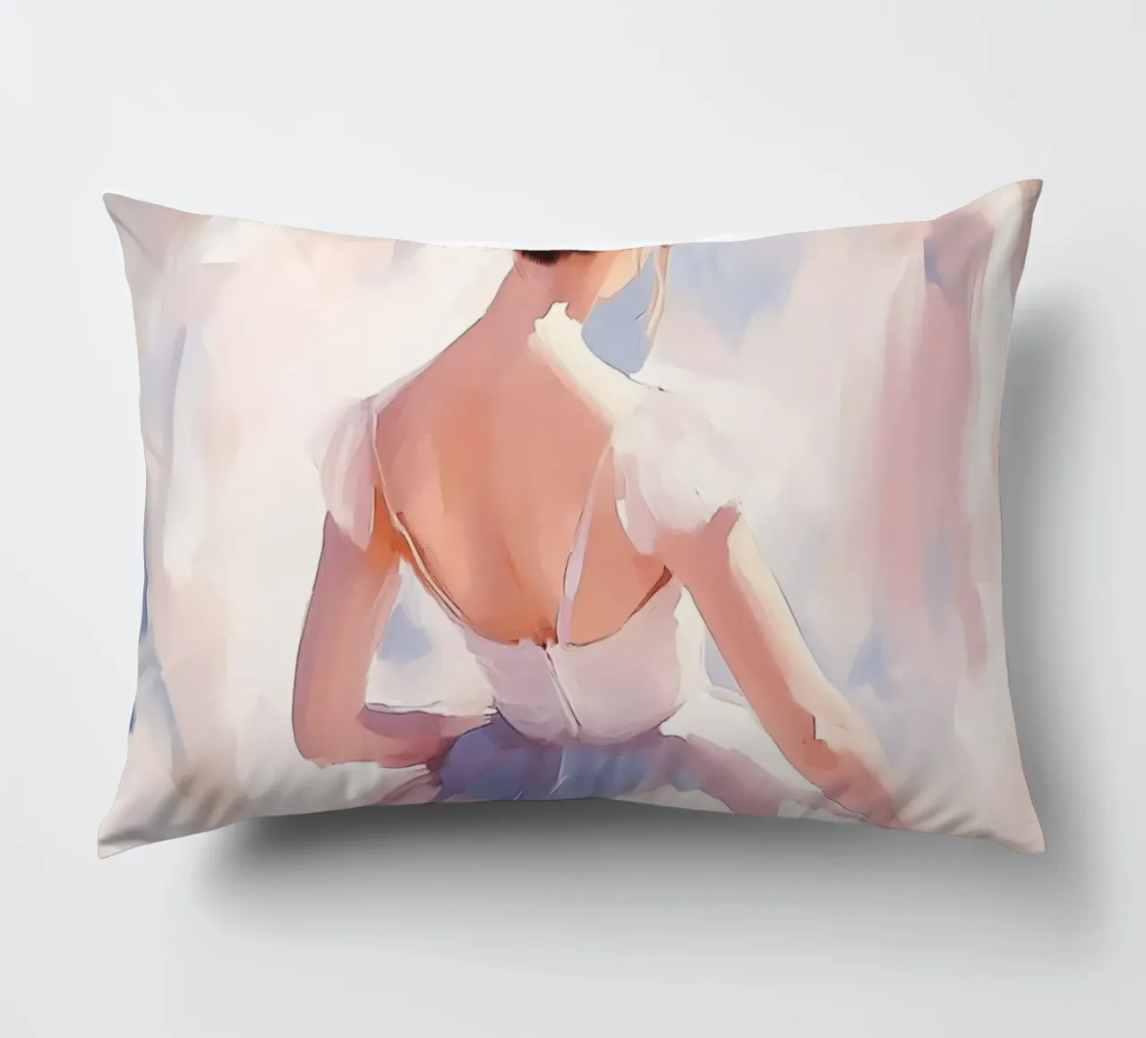 Ballerina in tutù bianco cuscino da Melloi Art Print