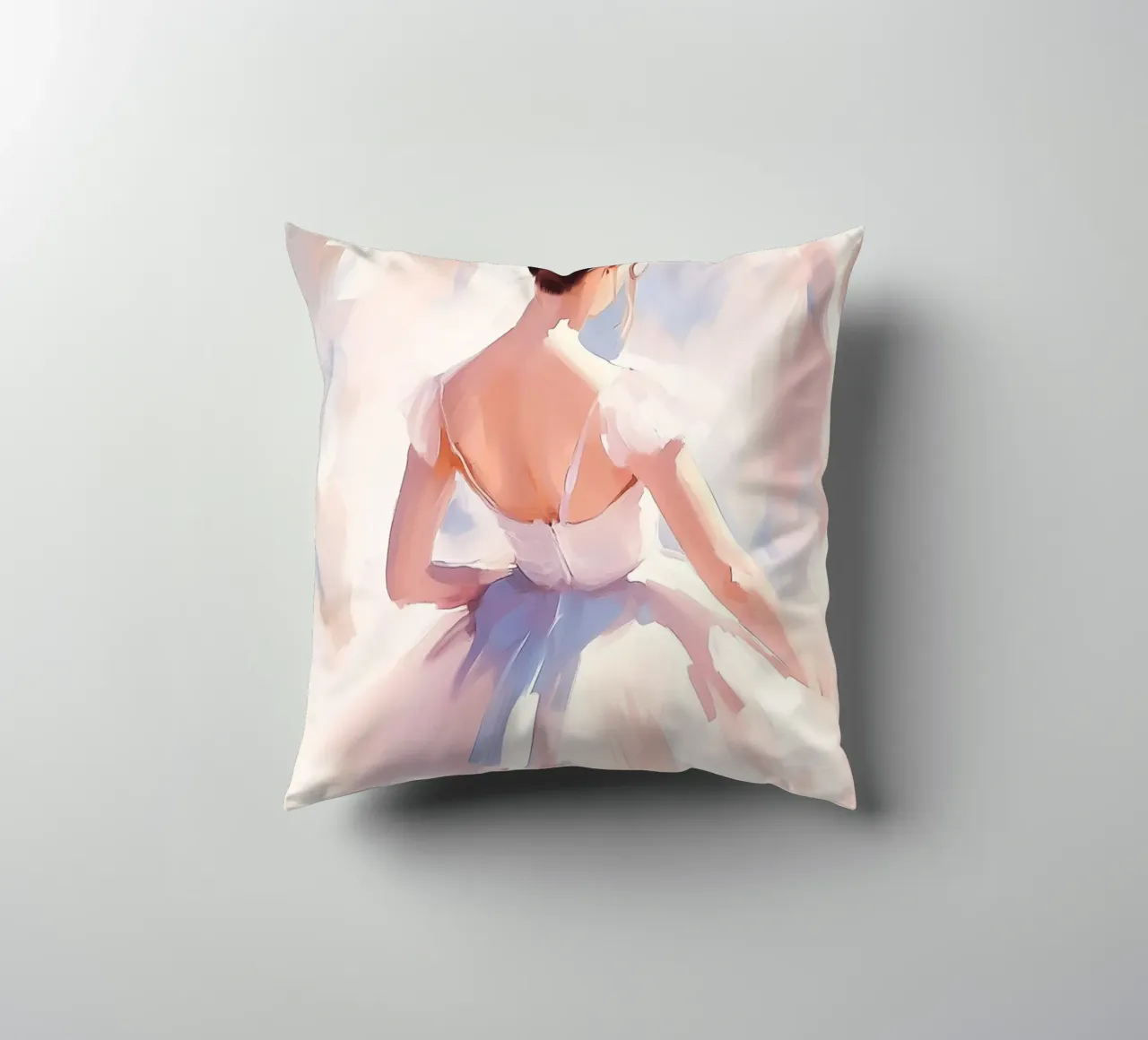 Ballerina in tutù bianco cuscino da Melloi Art Print