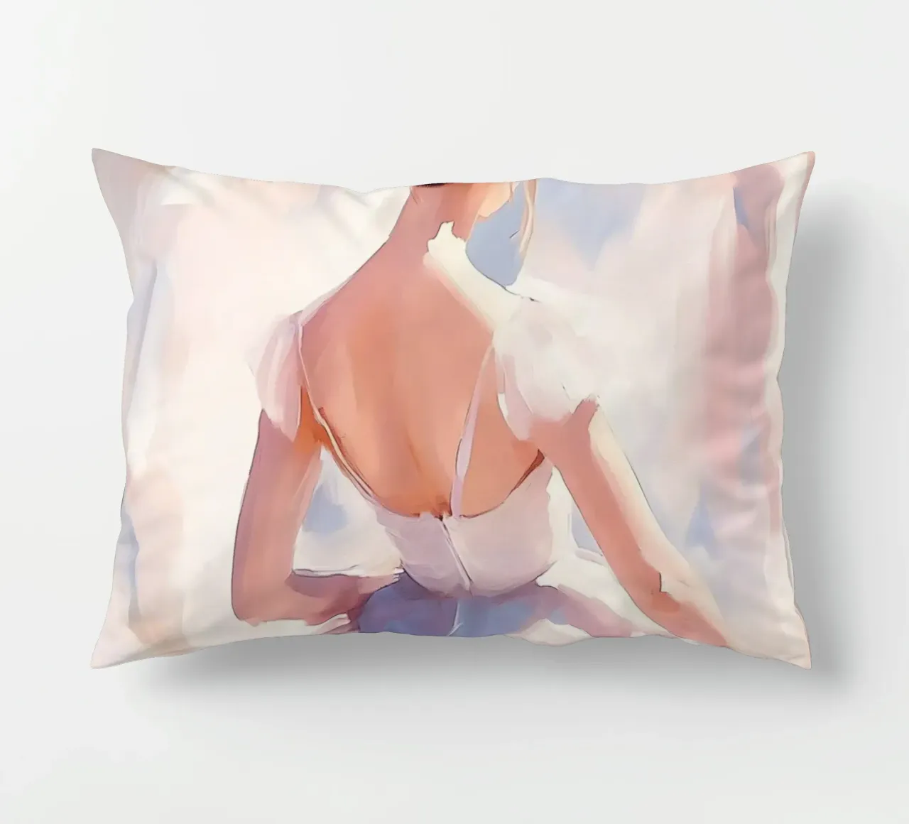 Ballerina in tutù bianco cuscino da Melloi Art Print