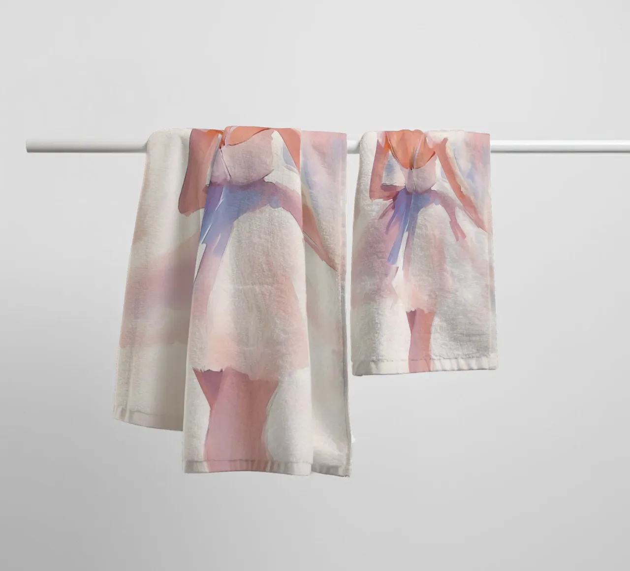 Ballerina in tutù bianco asciugamano da bagno da Melloi Art Print