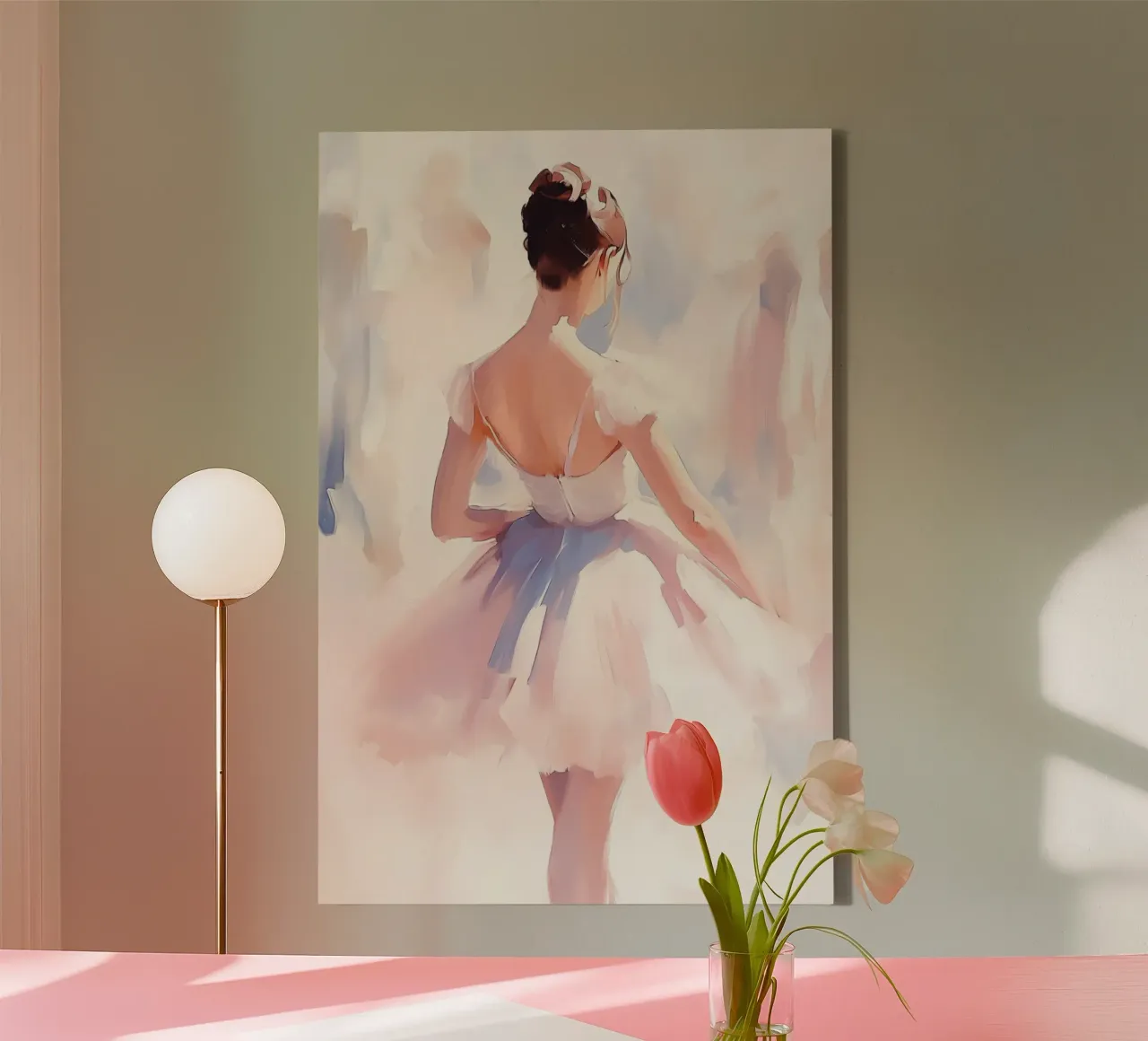 Ballerina in tutù bianco tela con Cornice a cassetta da Melloi Art Print