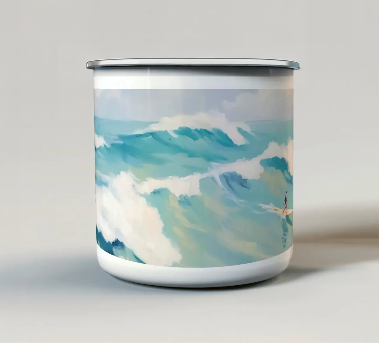 Dynamisch surfen emaille mok van Melloi Art Print