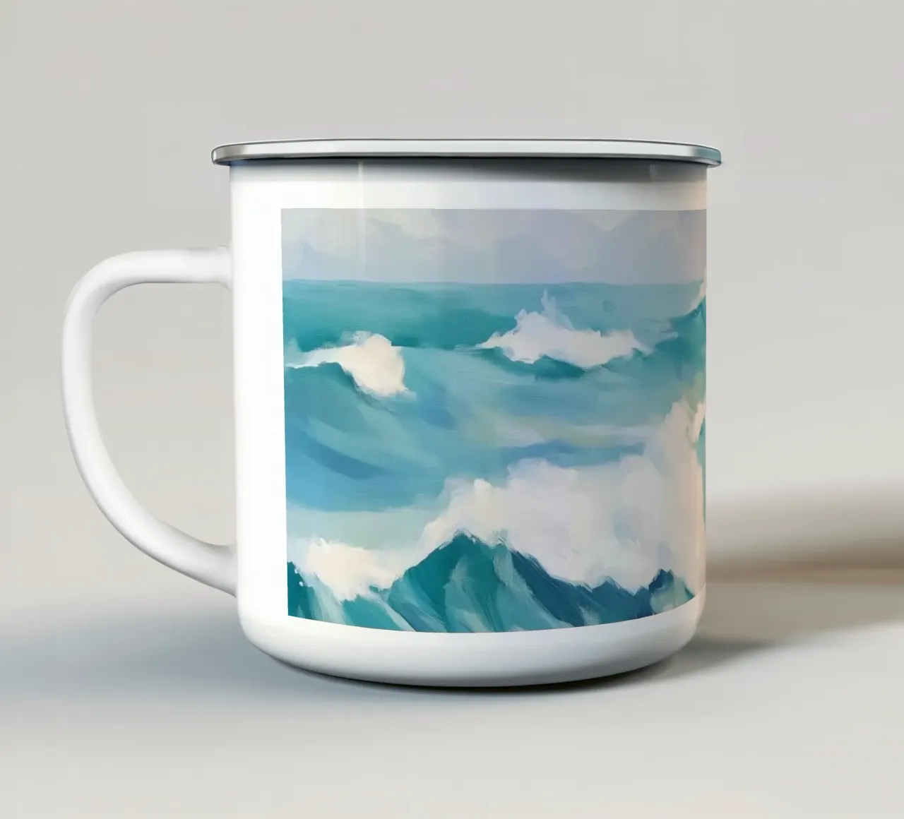 Dynamisch surfen emaille mok van Melloi Art Print